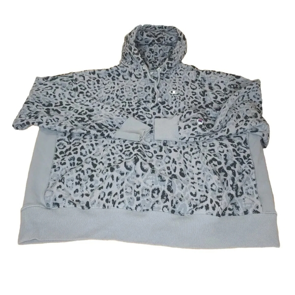 Champion Reverse Weave Hoodie Sweatshirt Adult 3X Animal Print Gray Leopard - Picture 7 of 12
